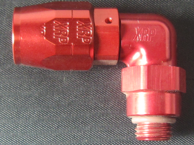 (image for) -8 90º Double Swivel Hose End to -6 Male Flare - Aluminum